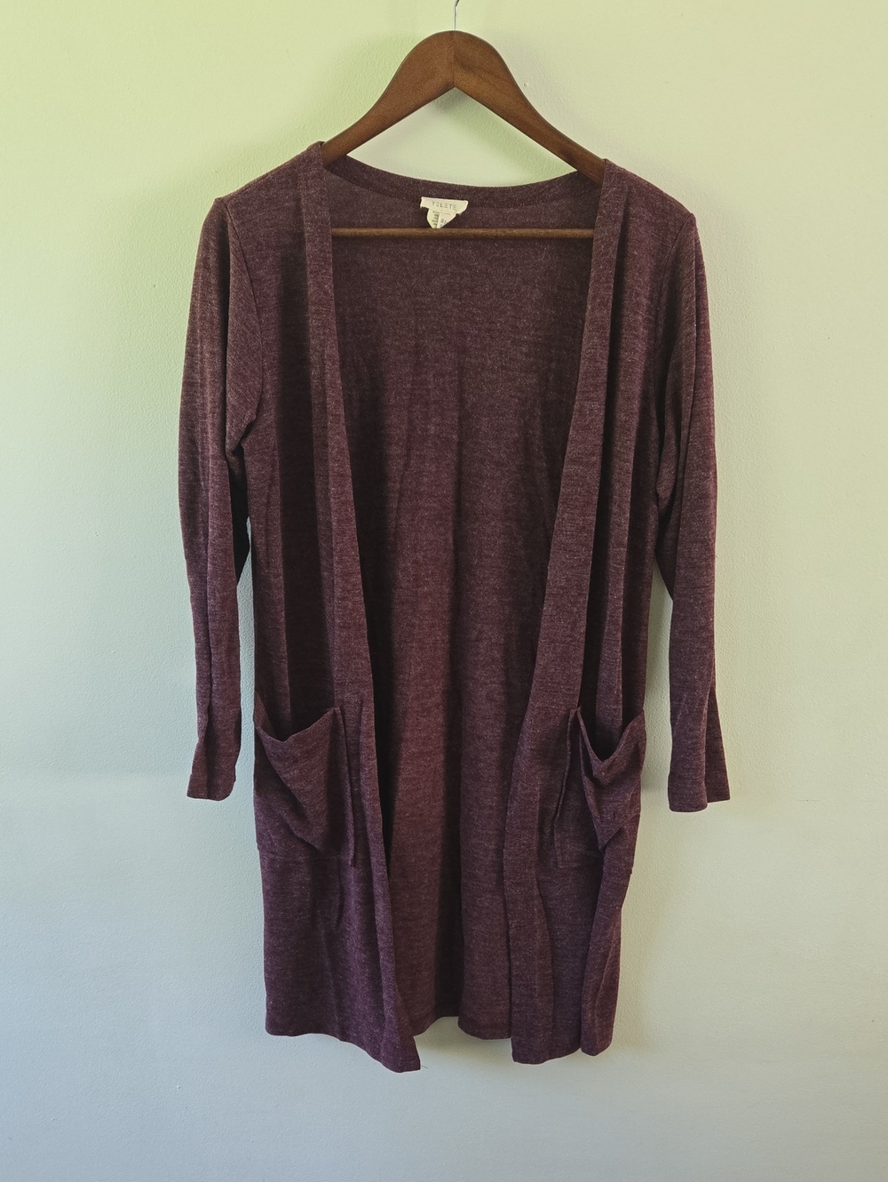 Open Front Duster Cardigan Purple Small
